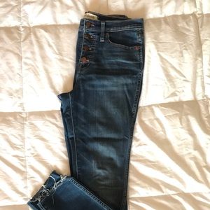 Madewell raw edge crop skinny jeans